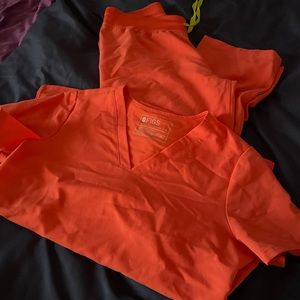 Figs hot coral SMALL TALL PANTS ONLY